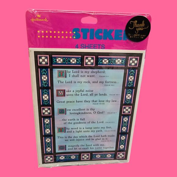 1990 Rare Hallmark Religious Christian Stickers Psalm Scriptures & Easter Cross - Picture 2 of 10